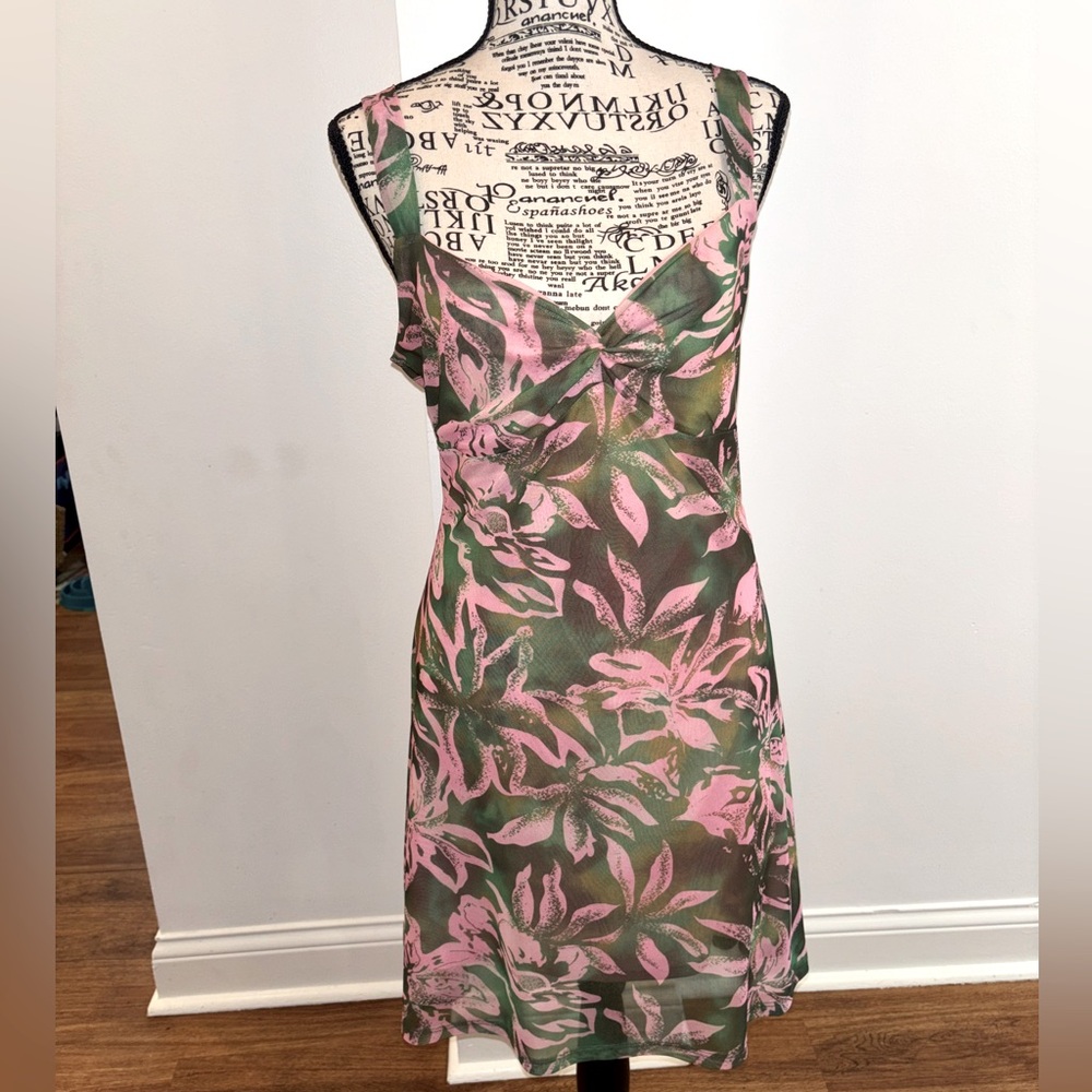 Topshop Pink and Green Sundress